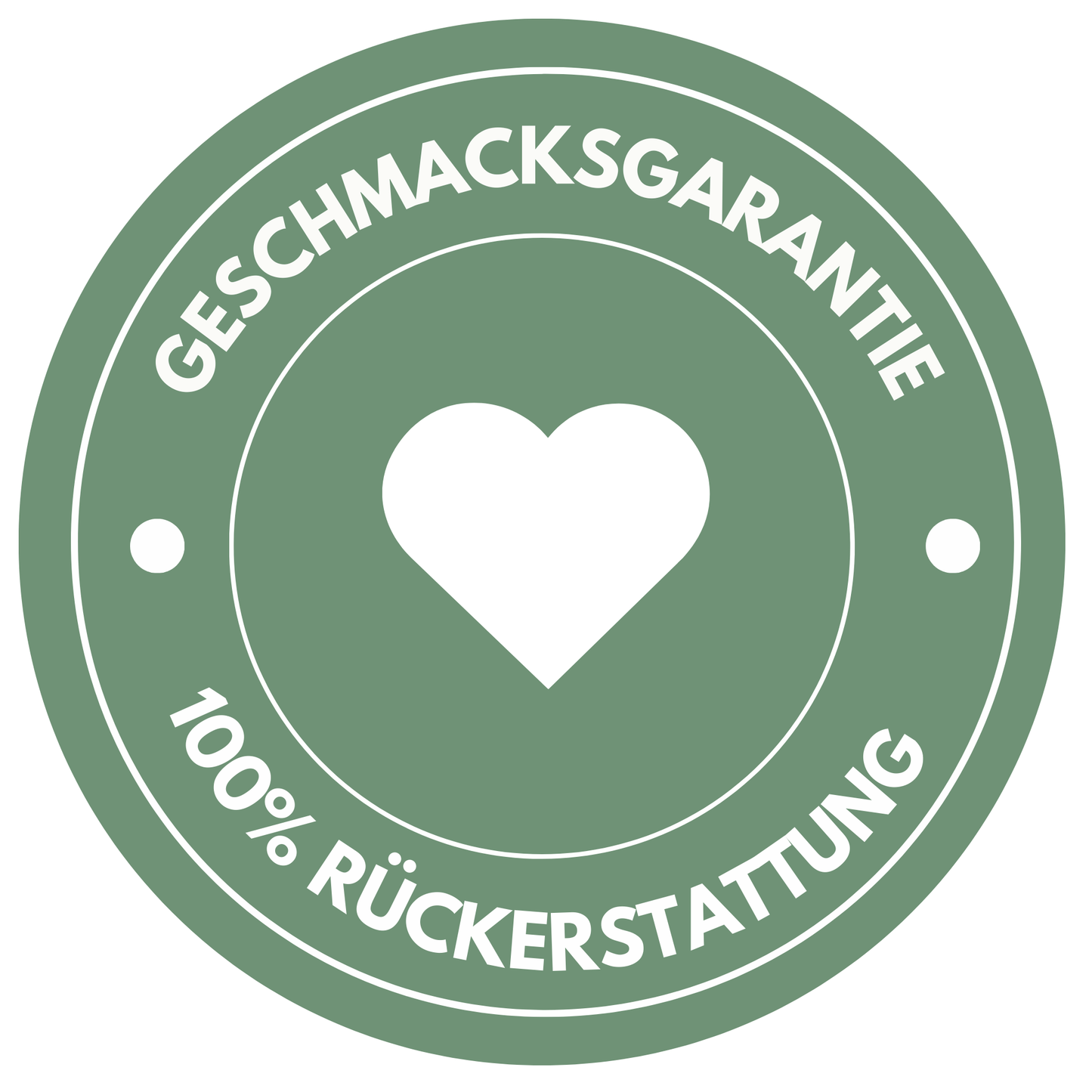 
                  
                    Rundes Siegel mit Aufschrift „Geschmacksgarantie“ für das NERVENSTARK Ergänzungsfutter
                  
                