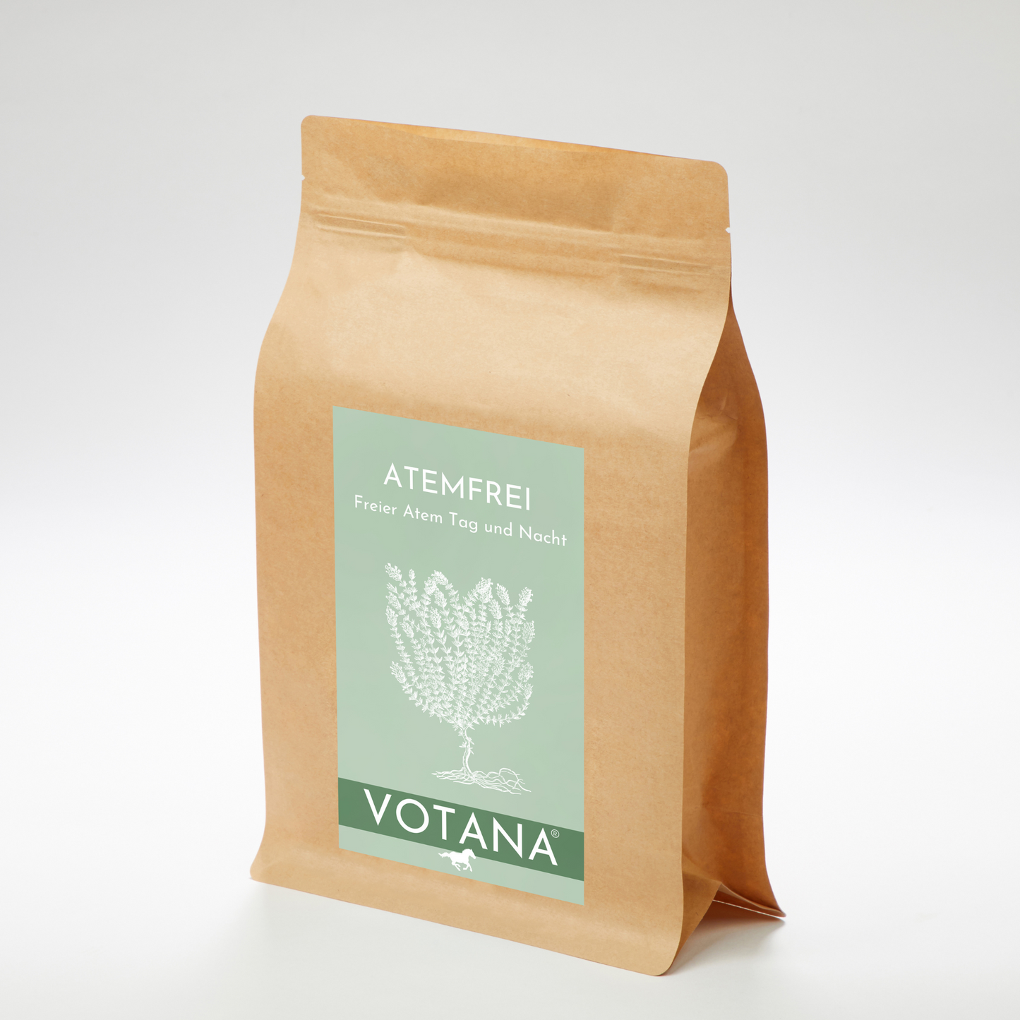 VOTANA ATEMFREI Kräutermischung 500g - Intensive Atemwegskur für Pferde mit kurzfristigem Bedarf - 8 Kräuter mit Thymian und Spitzwegerich
