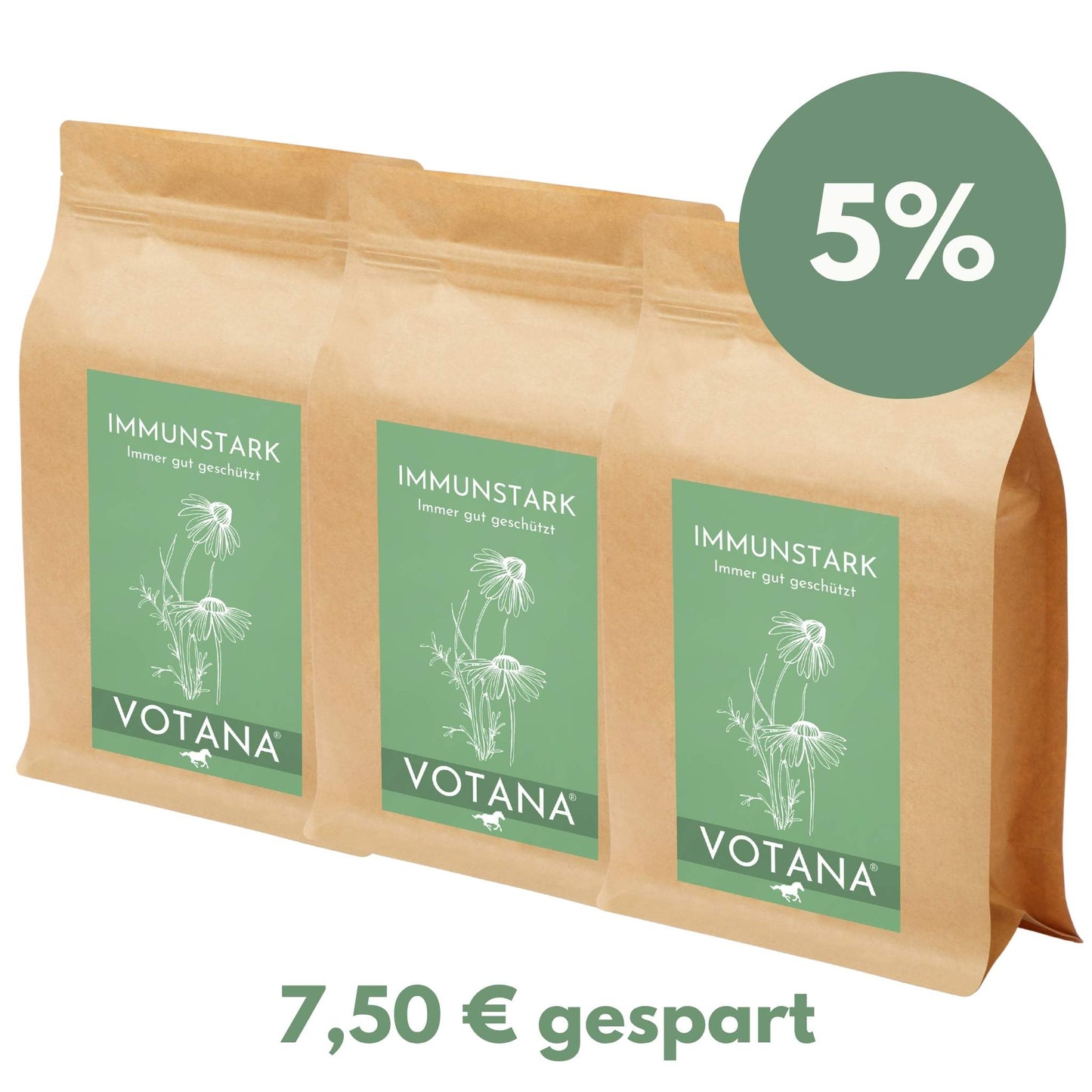 
                  
                    VOTANA IMMUNSTARK Kräutermischung 3x500g - 5 traditionelle Immunkräuter für Pferde mit erhöhtem Bedarf in Arzneibuchqualität
                  
                