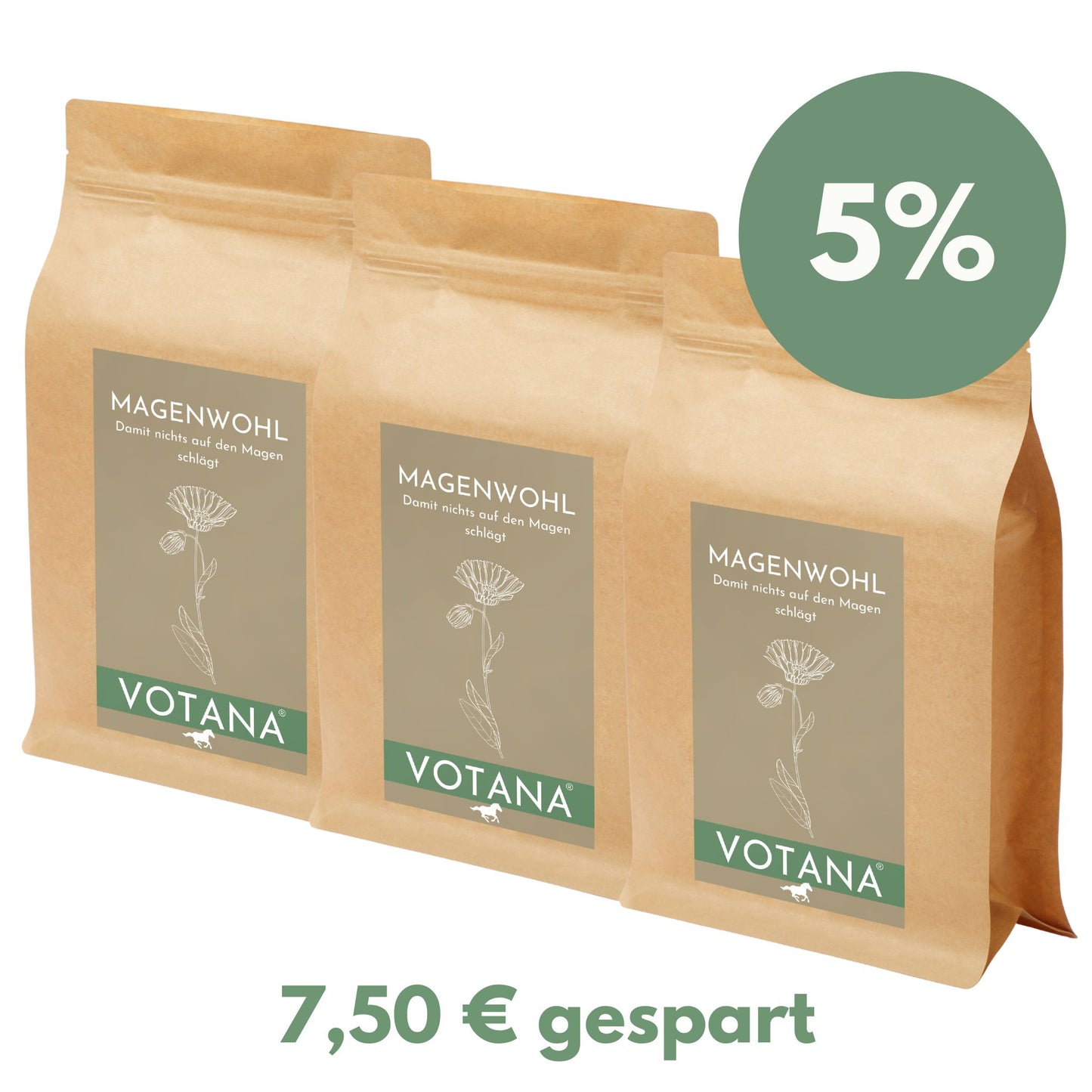 
                  
                    VOTANA MAGENWOHL Kräutermischung 3x500g - Natürliche Unterstützung für empfindlichen Magen bei Pferden

                  
                